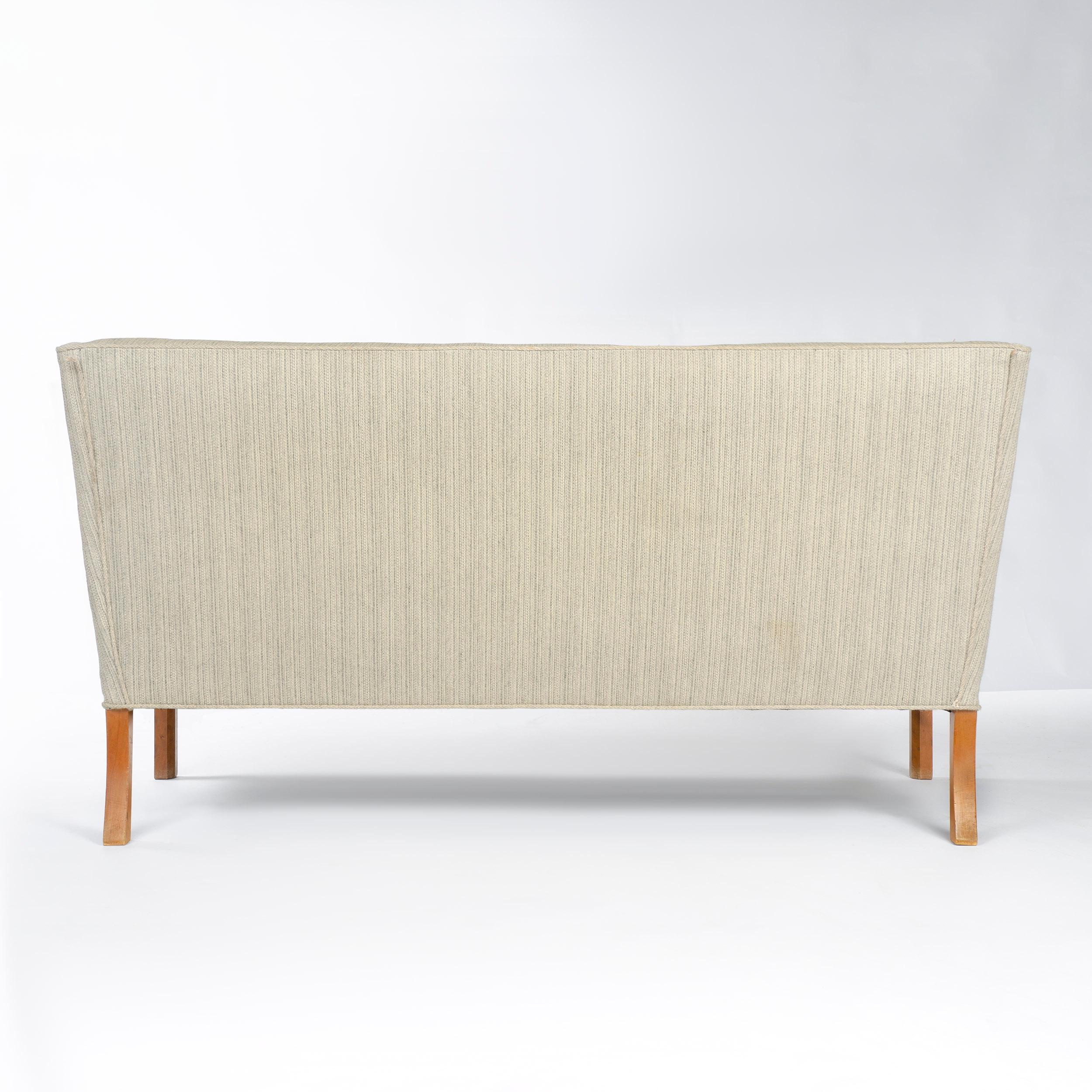 Scandinavian Modern 1940s Danish Upholstered Settee by Ole Wanscher for A.J. Iversen