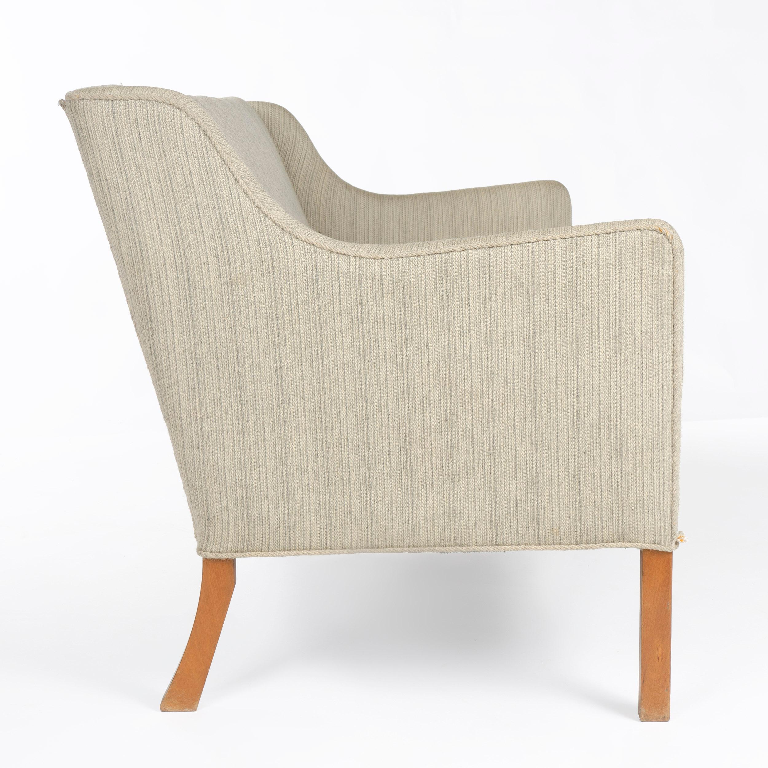 Mid-20th Century 1940s Danish Upholstered Settee by Ole Wanscher for A.J. Iversen