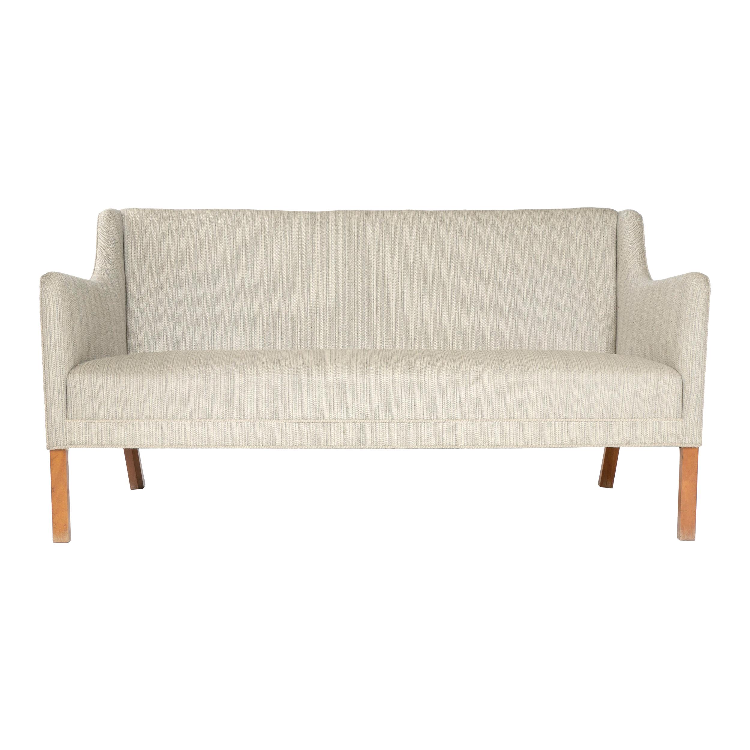 1940s Danish Upholstered Settee by Ole Wanscher for A.J. Iversen