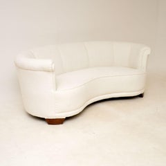 1940s Danish Vintage Curved Banana Sofa