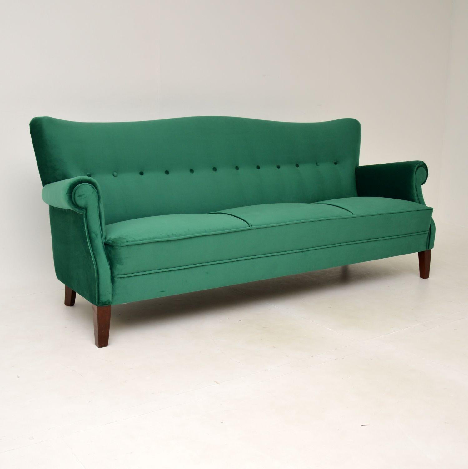 1940's Danish Vintage Re-Upholstered Sofa 3
