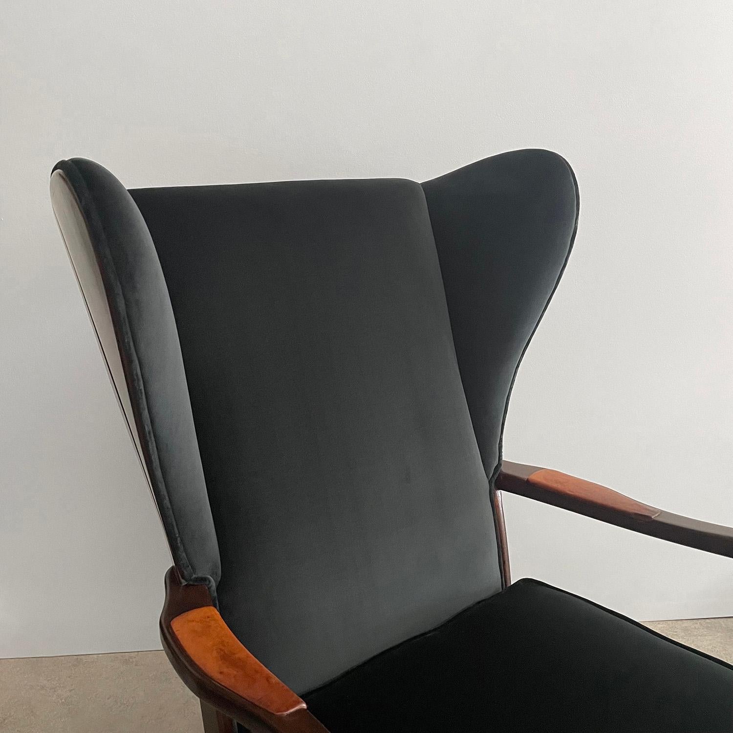  1940s Danish Wingback Lounge Chair For Sale 13