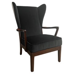 Used  1940s Danish Wingback Lounge Chair