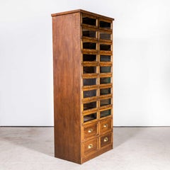 1940's Dark Oak Original Zwanzig Schublade hoch Kurzwaren Schrank