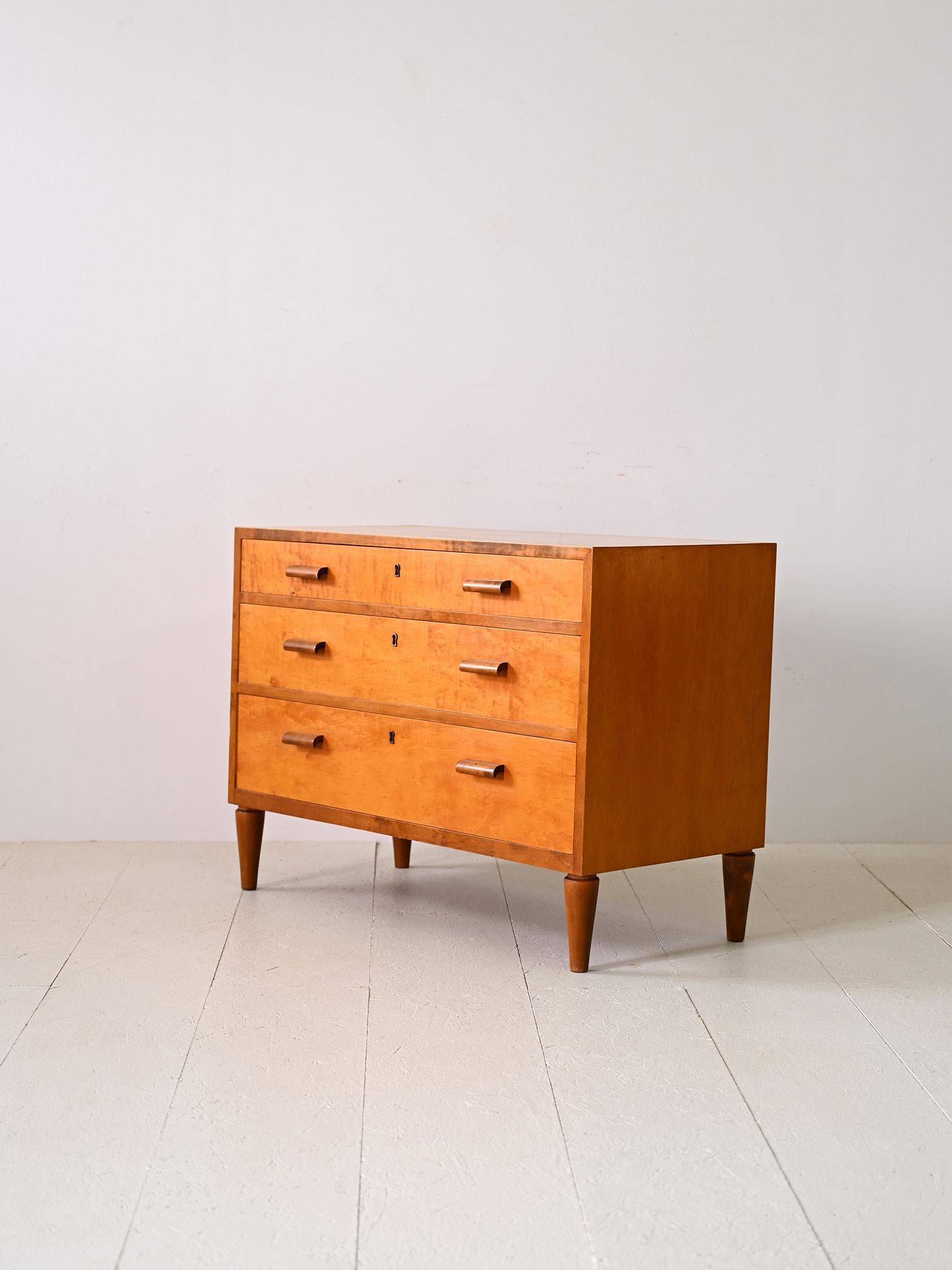 Scandinavian 1940s Deco chest of drawers For Sale