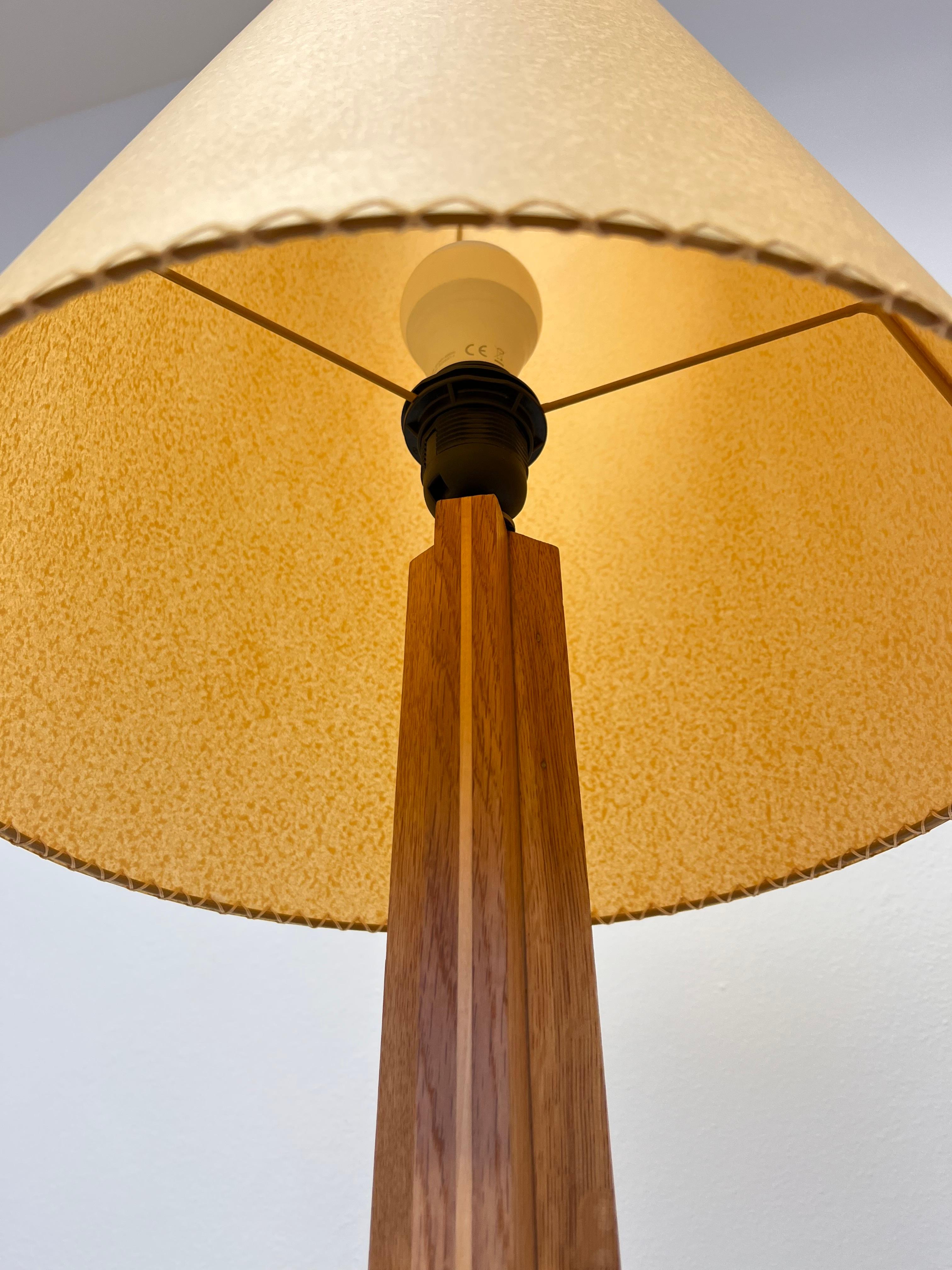 Art Deco 1940s design wooden floor lamp - Czechoslovakia, 1940s For Sale