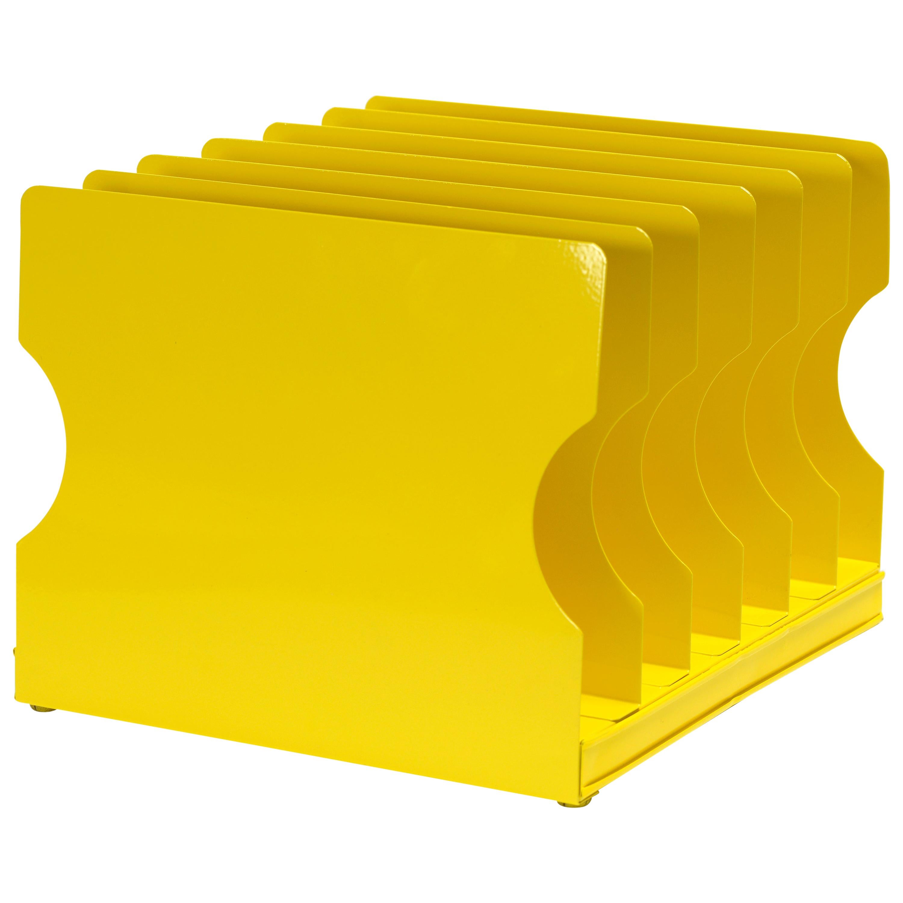 1940s Desktop File Holder Refinished in Mellow Yellow For Sale