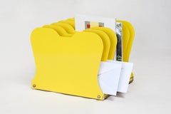 1940s Desktop Memo / File Holder, Refinished in Yellow