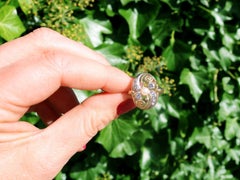 1940s Diamond and Pearl Yellow Gold Cocktail Ring