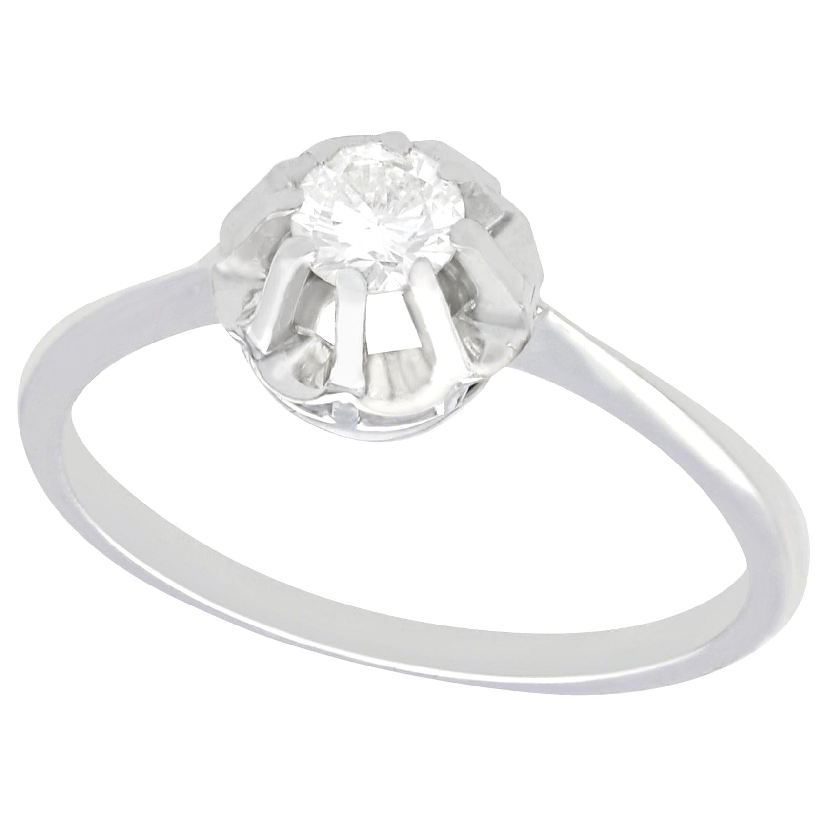 1940er Jahre Verlobungsring aus Diamant und Weißgold mit Solitär