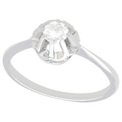 1940er Jahre Verlobungsring aus Diamant und Weißgold mit Solitär