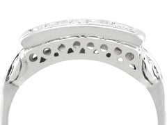 1940s 12k White Gold Trilogy Ring with 0.27ct Diamonds, Unisex