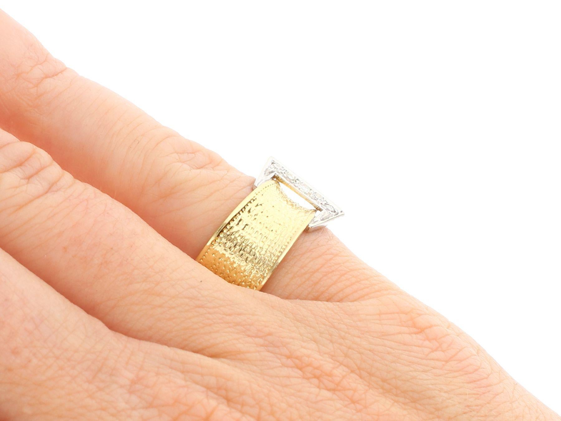 1940s Diamond and Yellow Gold Band Ring For Sale 2