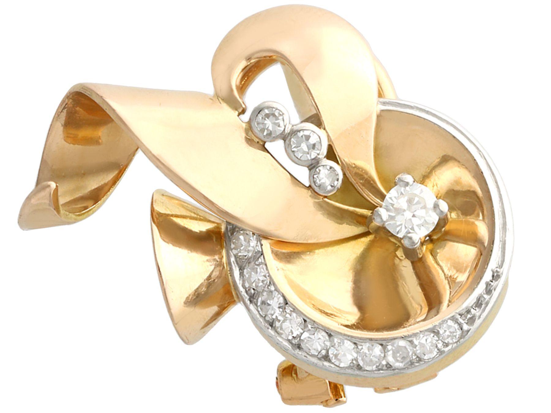 Años 40, Pendientes de Diamantes y Oro Amarillo, Art Decó en Excelente estado para la venta en Jesmond, Newcastle Upon Tyne