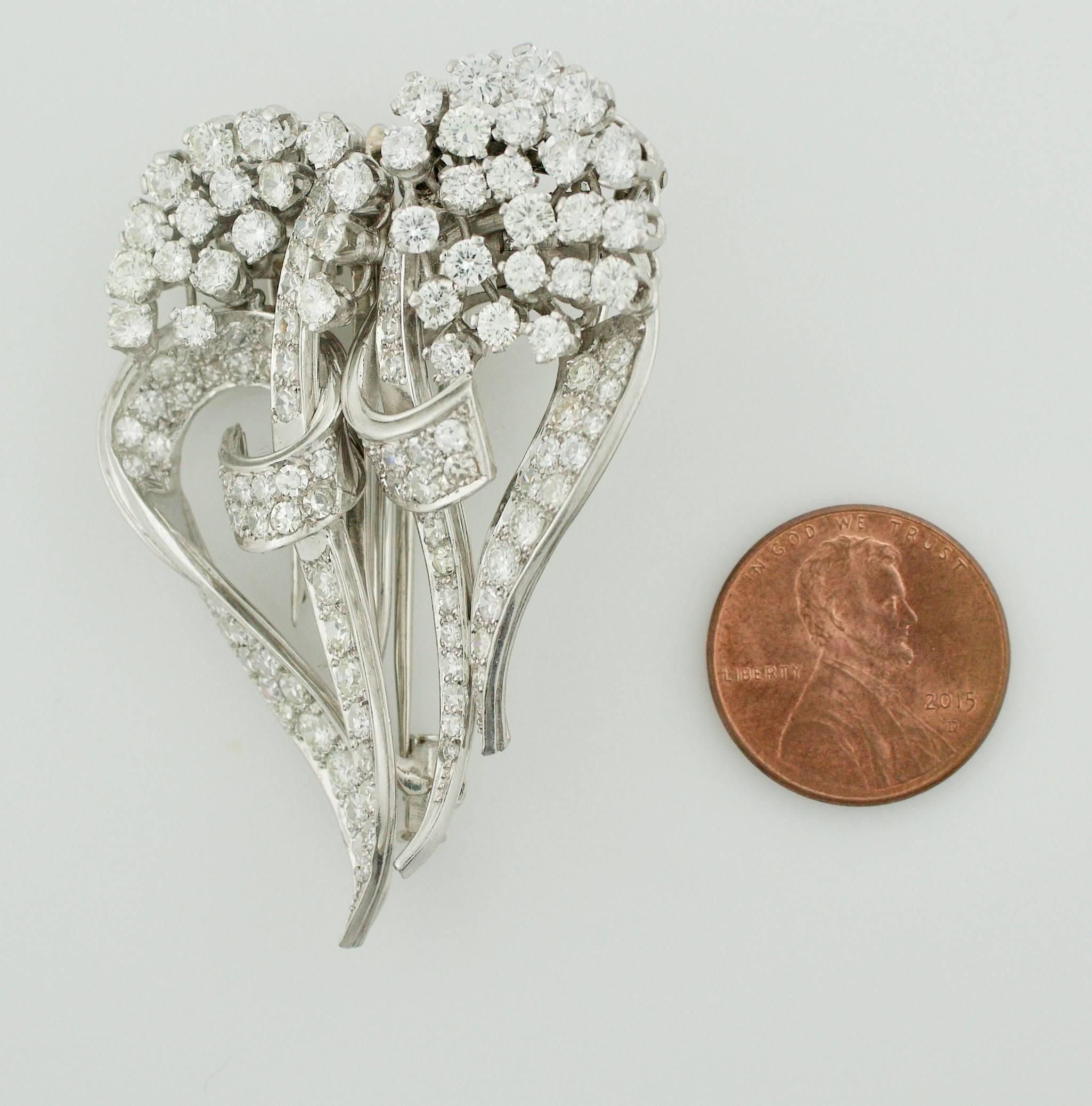 Broche à clips polyvalente en diamants des années 1940 de 6,30 carats  en vente 5