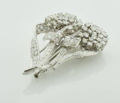 Versatile 1940s Diamond Brooch Clips 6.30 Carats