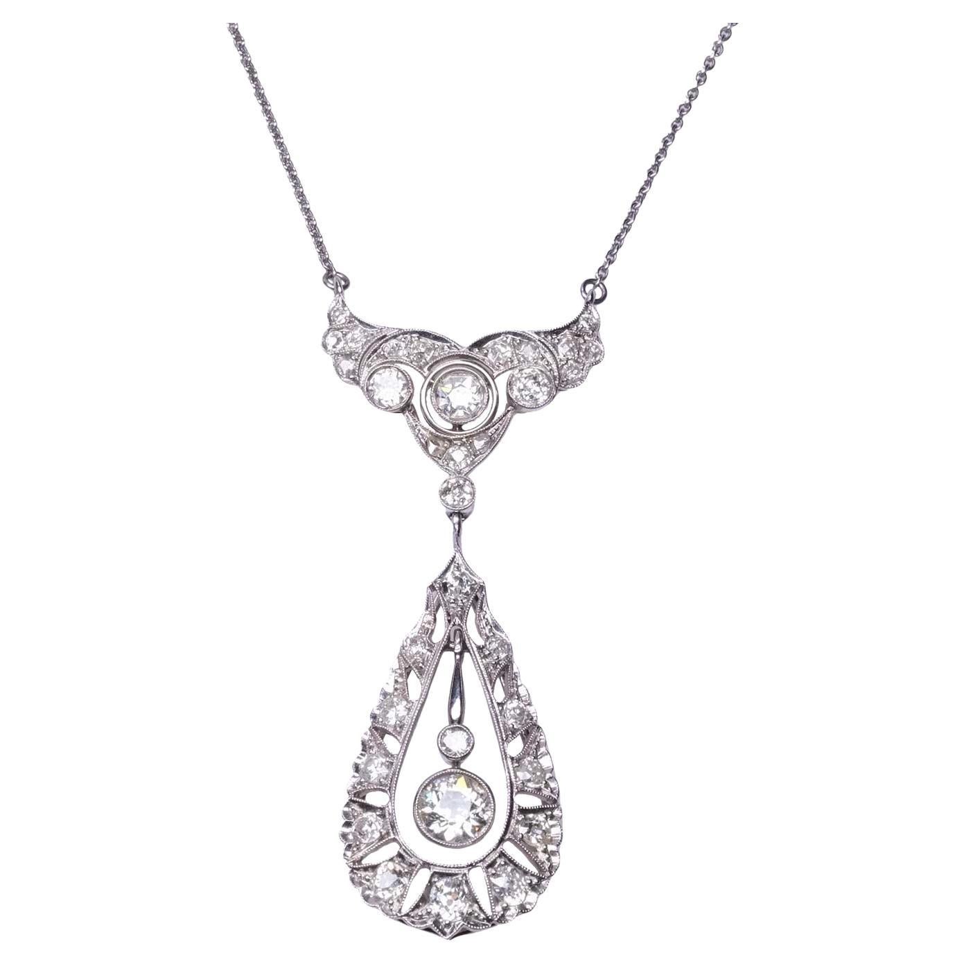 1940's Diamond Necklace white gold