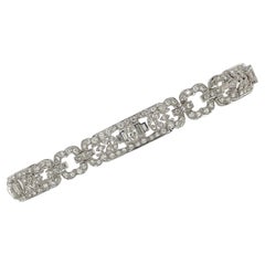 Bracelet à maillons vintage de style Art déco en platine et diamants, années 1940