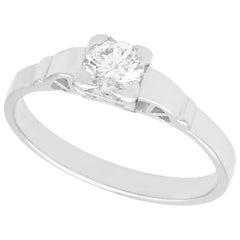 1940er Jahre Diamant-Verlobungsring aus Weißgold Solitär