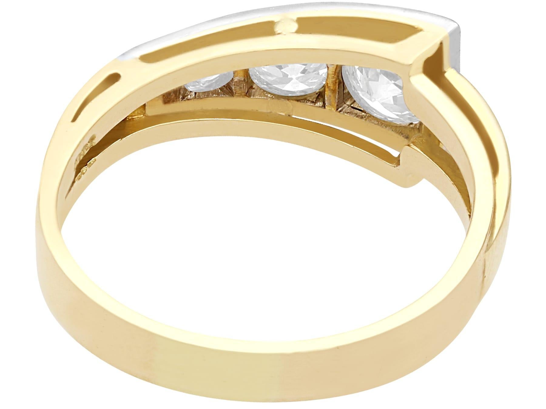 Women's 1940s Diamond Yellow Gold Band Ring For Sale