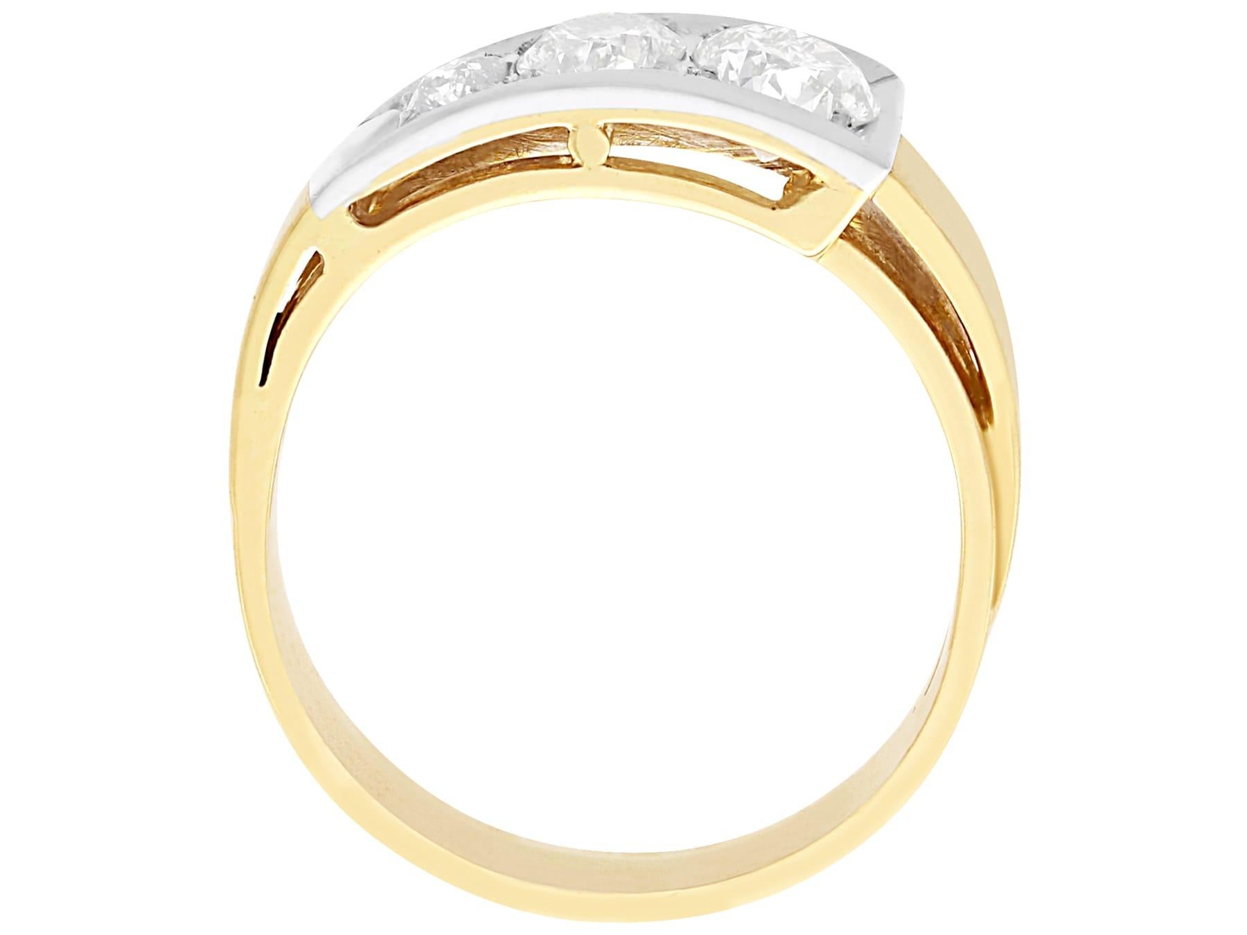 1940s Diamond Yellow Gold Band Ring For Sale 1