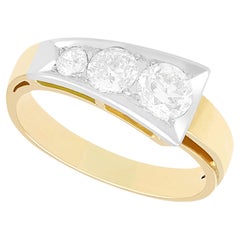 1940s Diamond Yellow Gold Band Ring