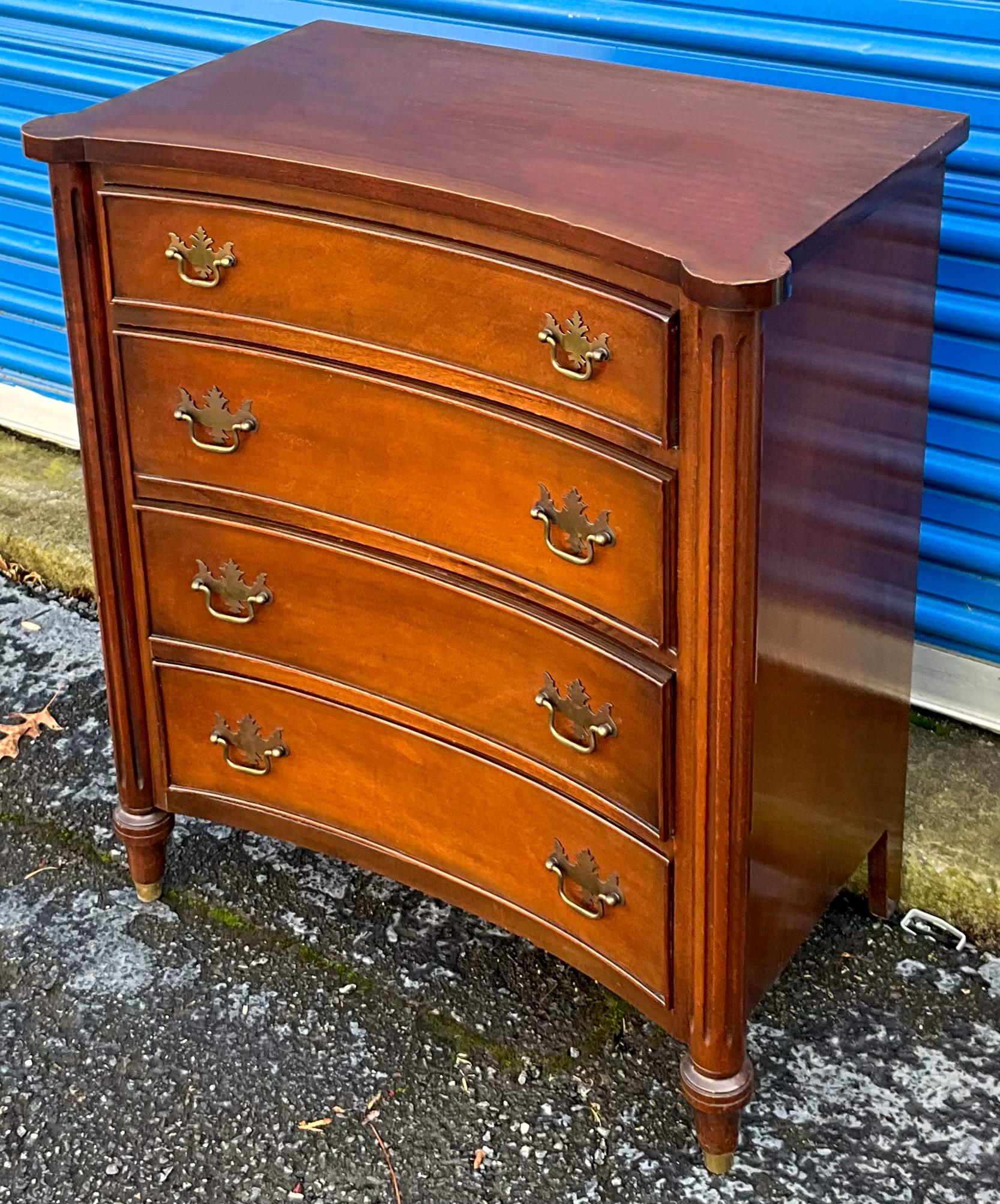 Mid-20th Century 1940s Diminutive Chinese Chippendale Style Mahogany Chests by Schell, Pair