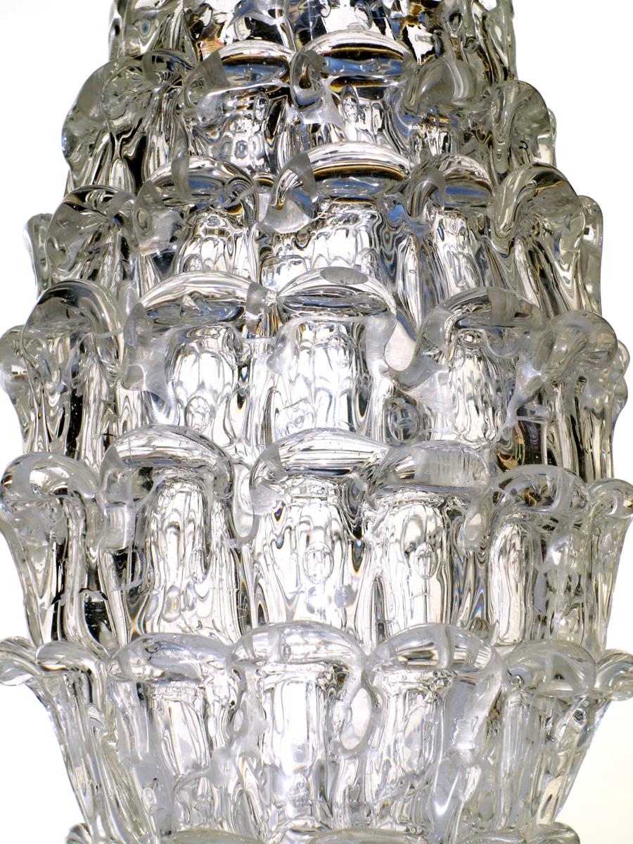 1940s Dino Martens for Aureliano Toso art Deco Murano Glass Vase In Excellent Condition For Sale In Brescia, IT
