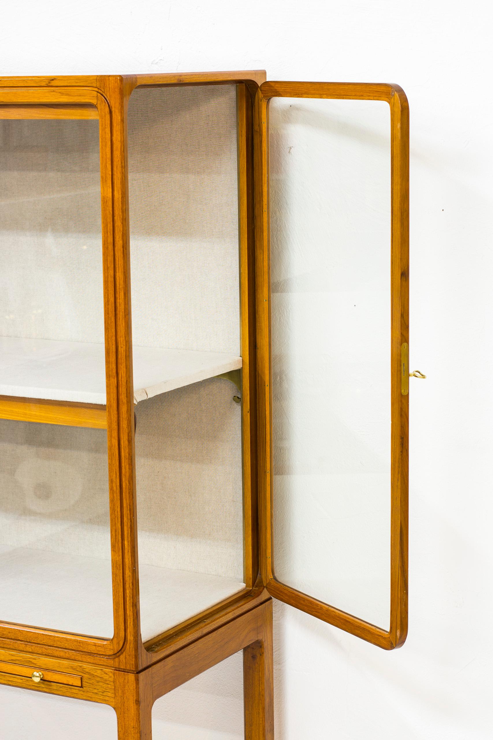 Brass 1940s Display Cabinet Attributed to Carl Axel Acking by Nordiska Kompaniet
