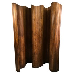 1940s Divider Screen in Stained Pine by Baumann Melun-Paris