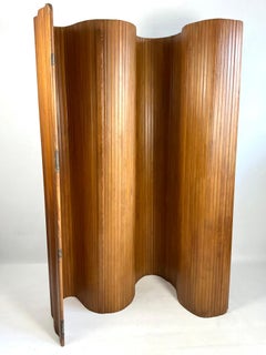 1940s Divider Screen in Stained Pine by Baumann Paris
