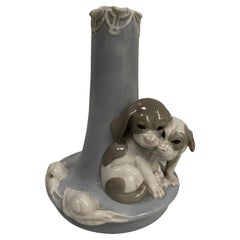 Vintage 1940's " dog " porcelain vase attributed to  Bing & Grøndahl