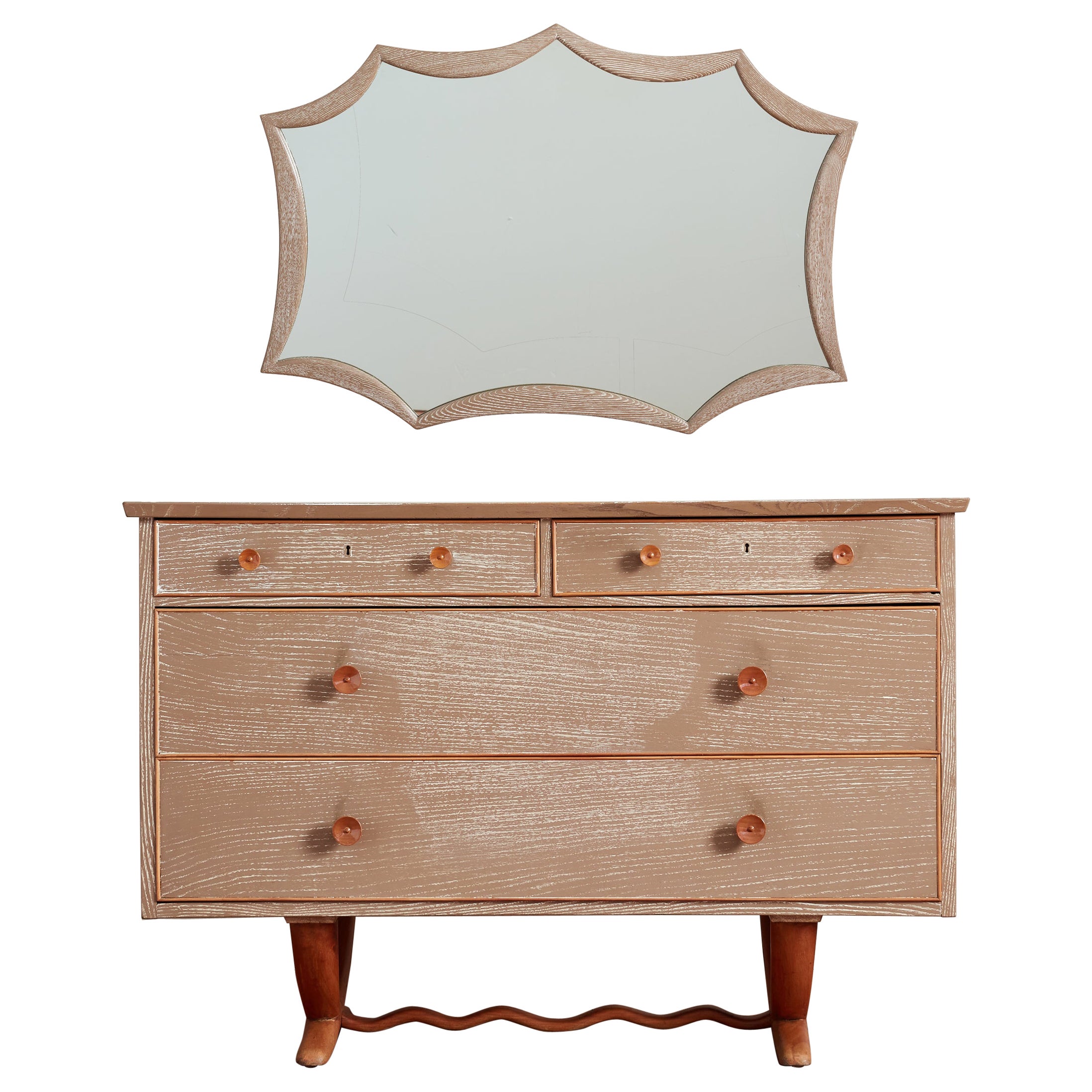 Commode et miroir de Guglielmo Percorini des années 1940