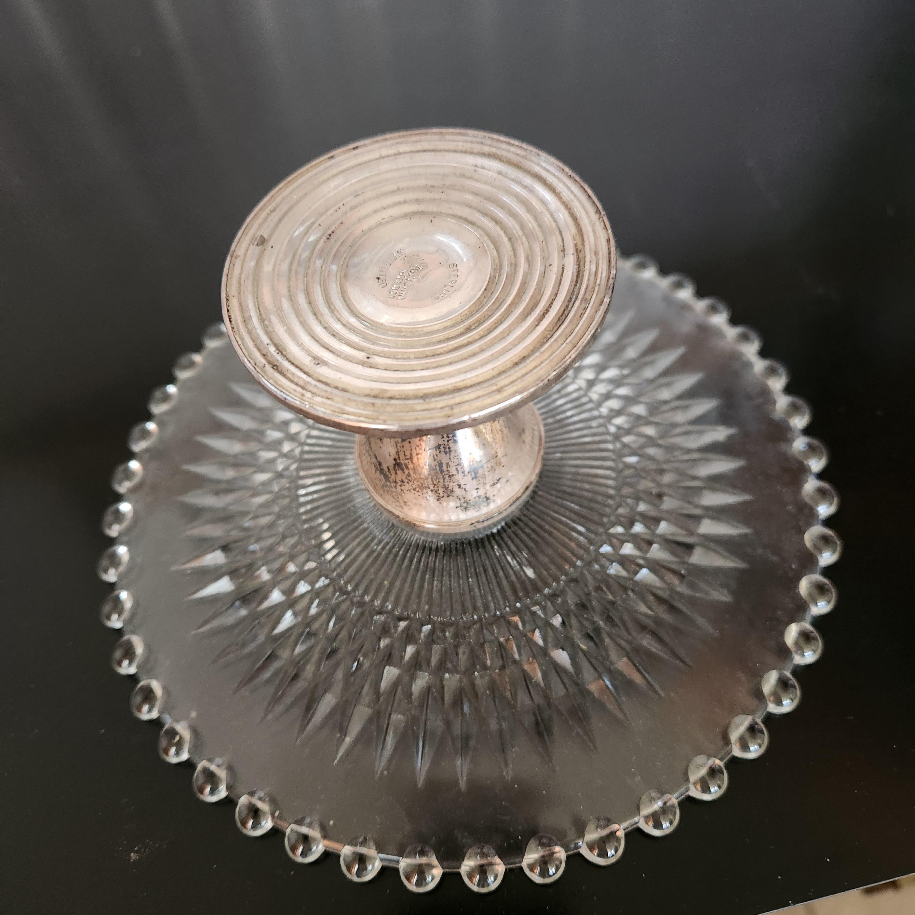 1940s Maurice Duchin Petite Pedestal Cake Plate Sterling Silver For Sale 1