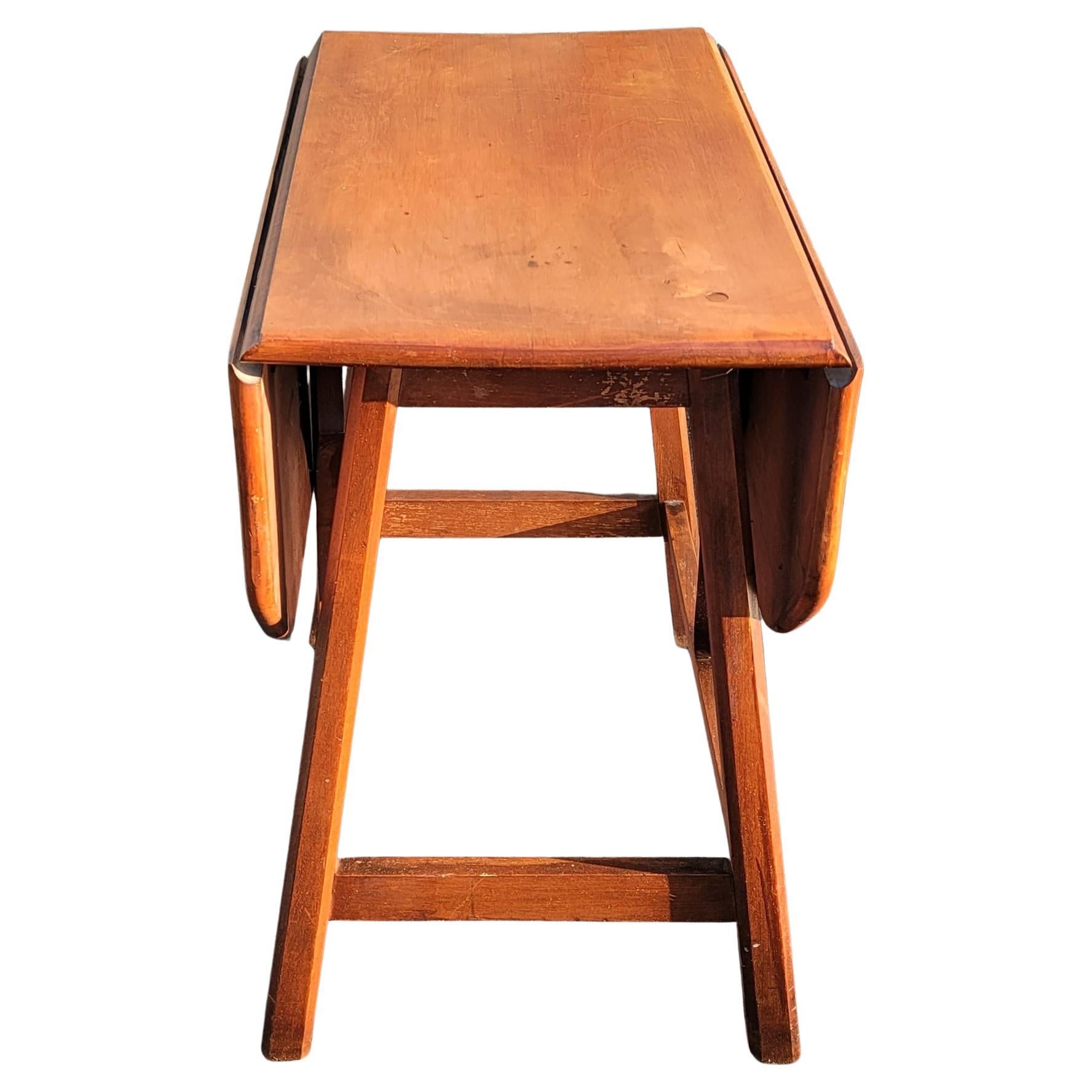 vintage small drop leaf side table