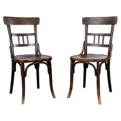 1940's Early Debrecen Bentwood Dining Chairs - Pair