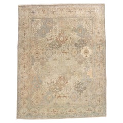 1940's Earth-Tone Persian Tabriz Carpet with Modern Traditional Style