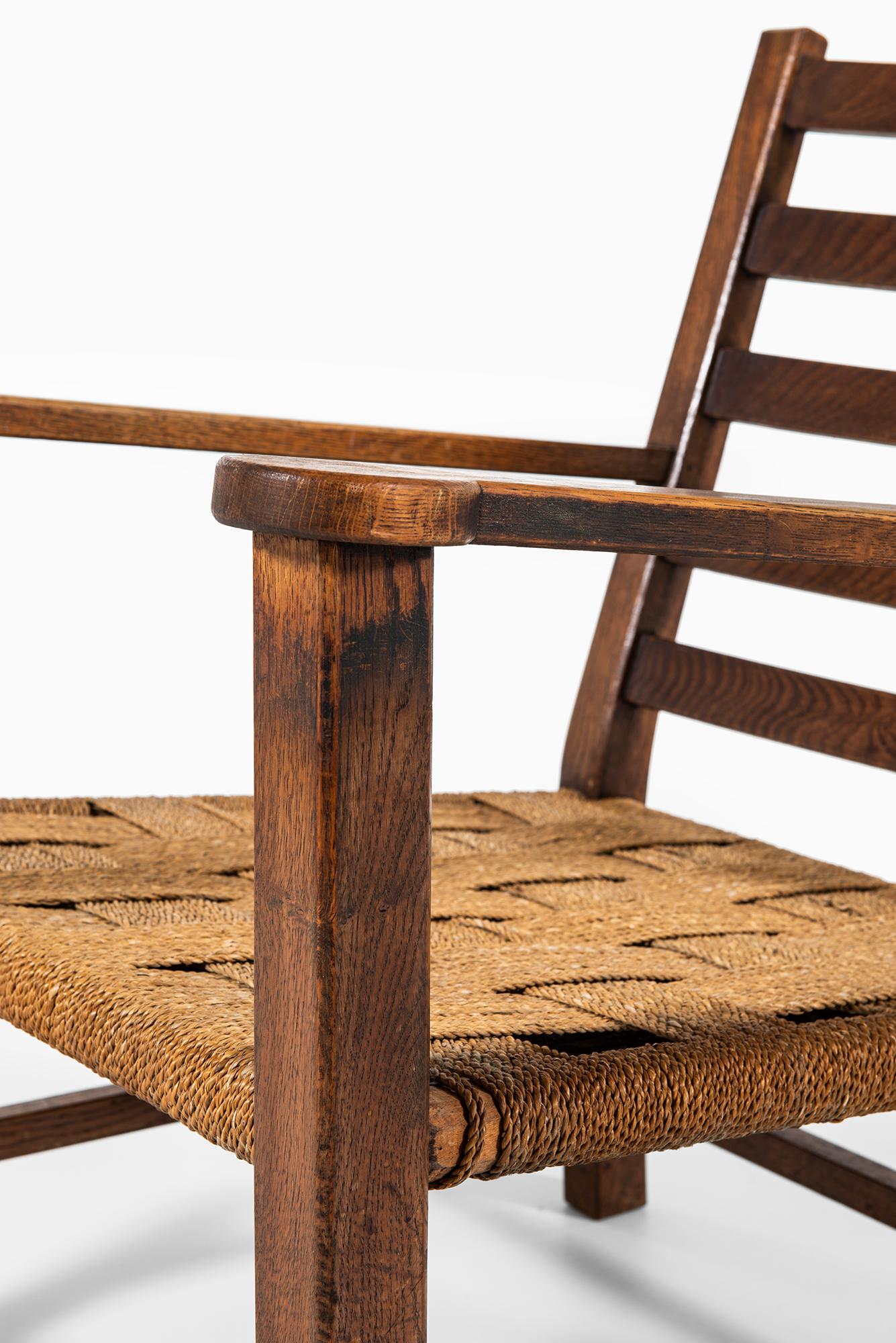 1940s Easy Chairs in Oak and Hemp String 1