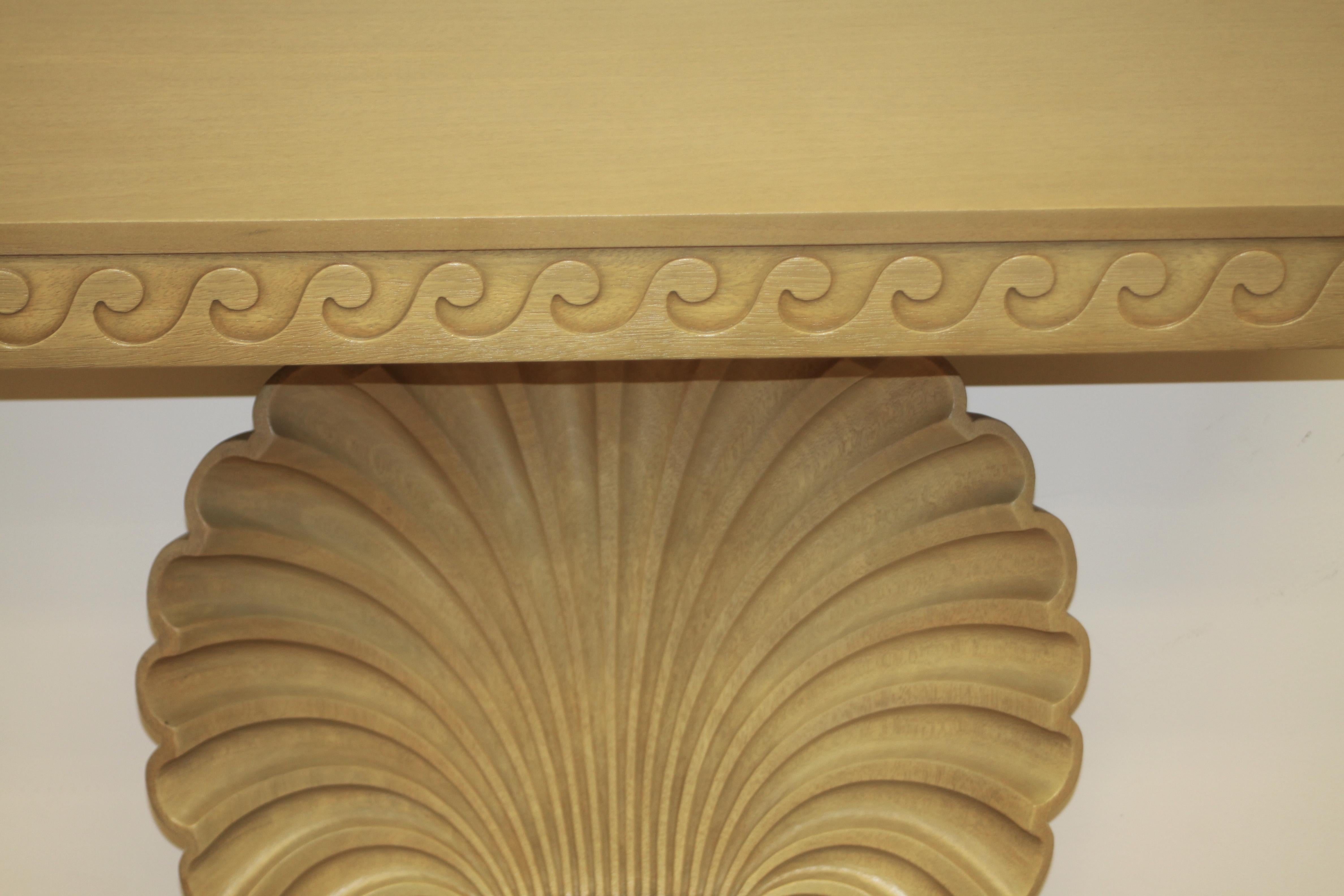 1940s Edward Wormley for Dunbar Bleached Mahogany Shell Form Console Table 4