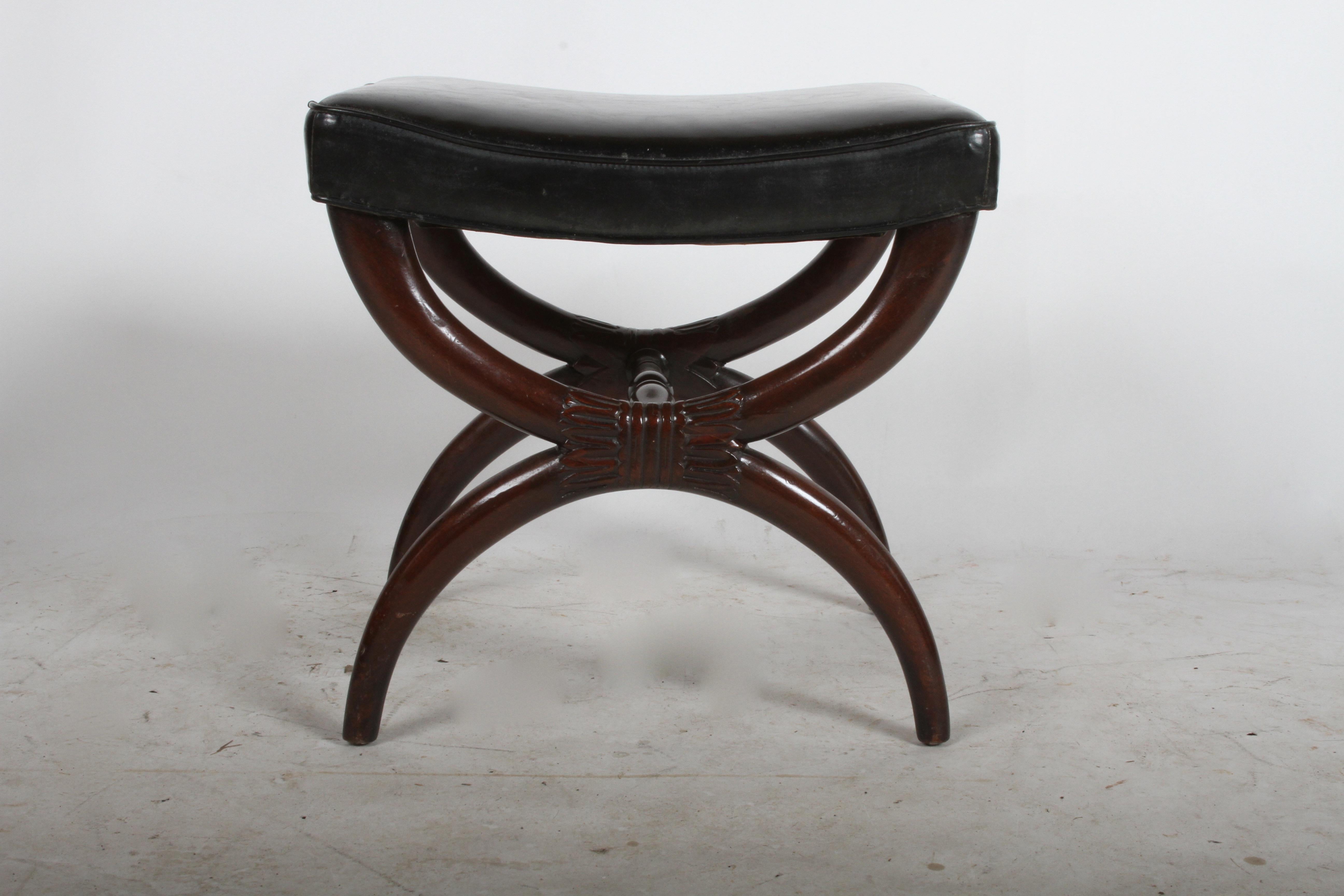 1940s Edward Wormley for Dunbar Regency X Form Bench or Stool 1