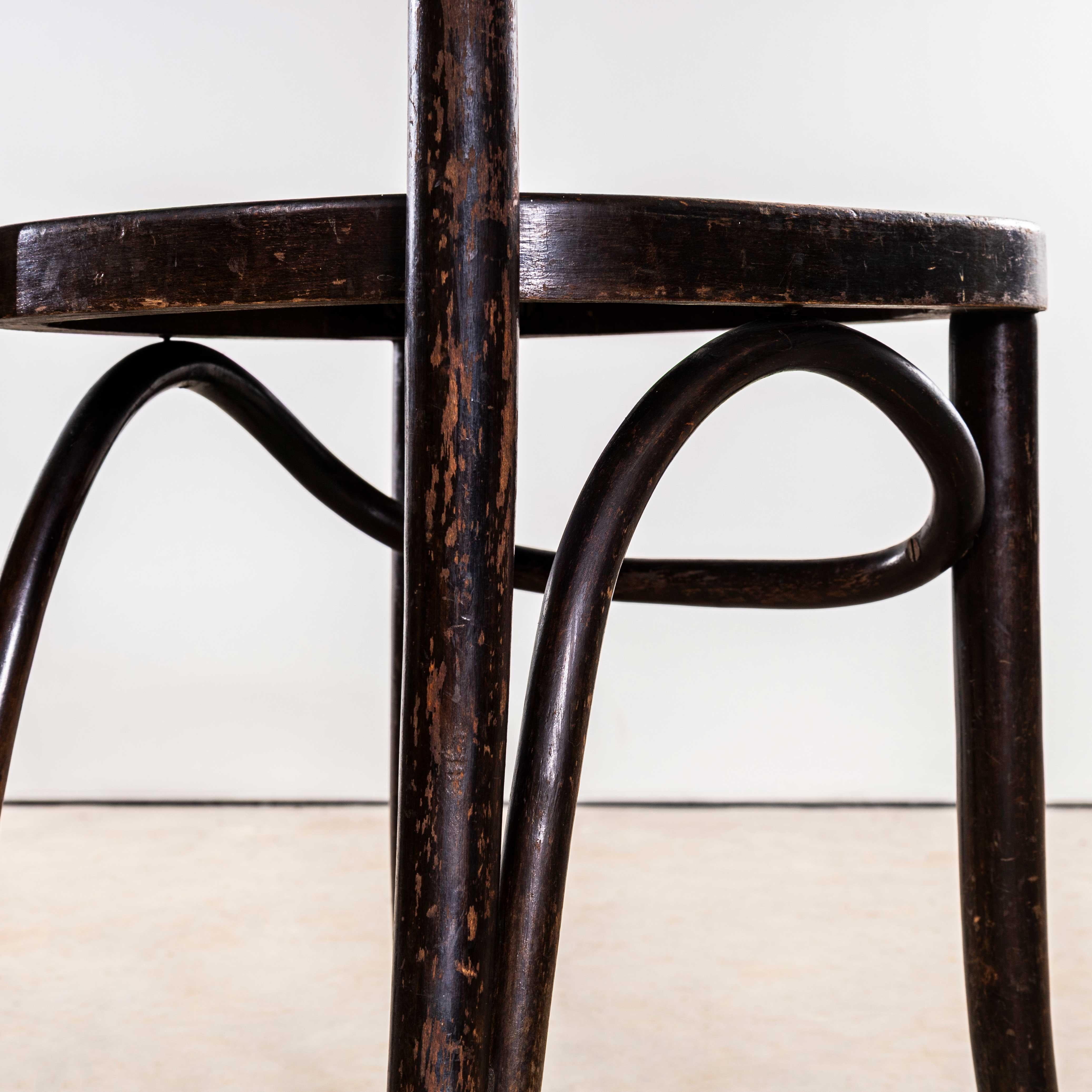Mid-20th Century 1940's Elegant Dark Oak Bentwood Thonet Dining Chairs – Pair For Sale