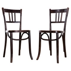 Eleganti sedie da pranzo Thonet in legno di Oak scuro degli anni '40 - Coppia