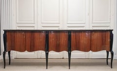 1940s Elegant French Louis XV Style Sideboard with Marble Top