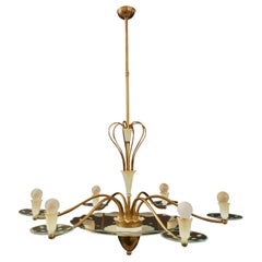 1940s Elegant Italian Chandelier, Attr. to Pietro Chiesa for Fontana Arte