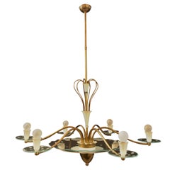 1940s Elegant Italian Chandelier, Pietro Chiesa Style for Fontana Arte