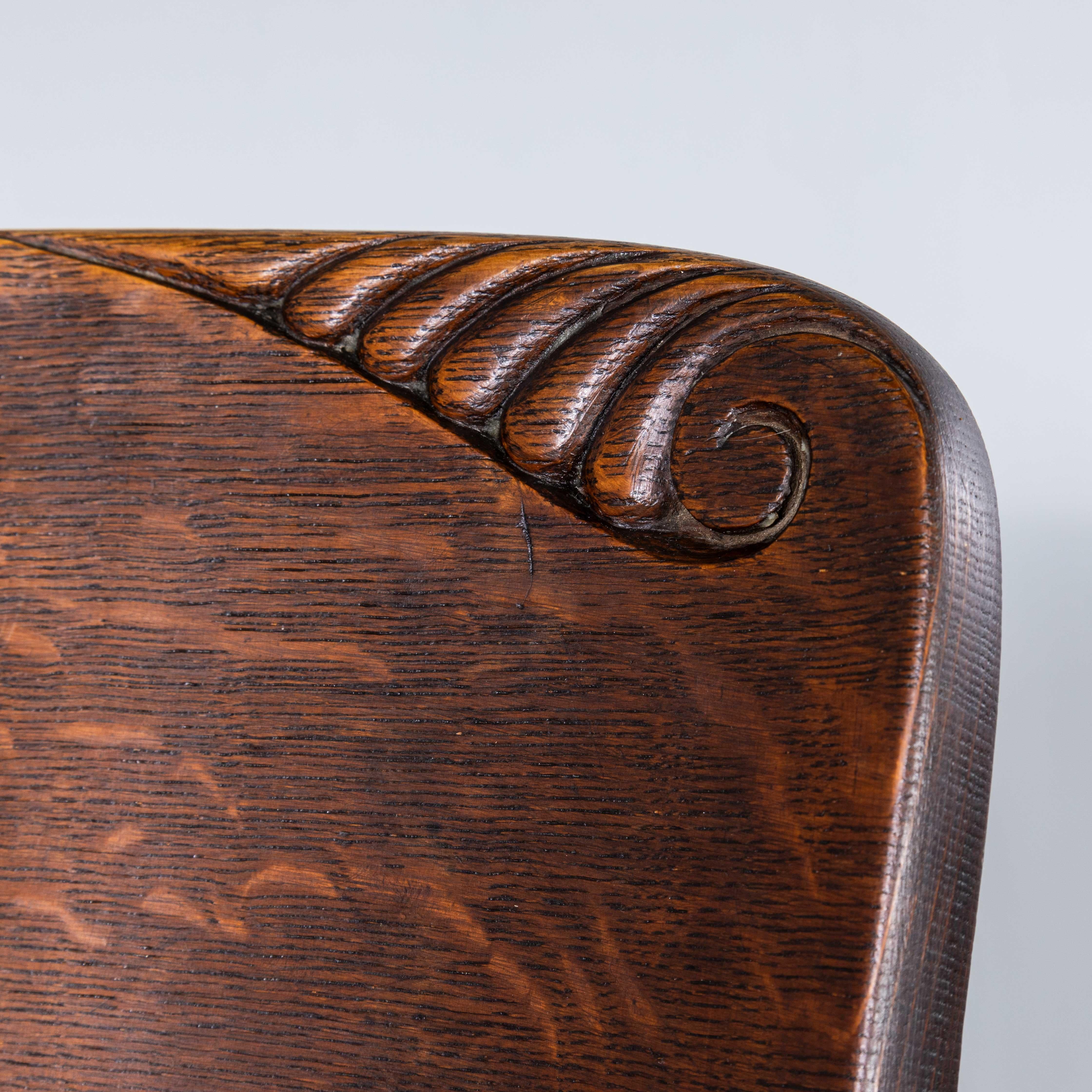 1940's Elegant Solid Oak French Atelier Swivel Chair 7