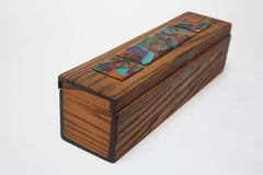 Dekorative Schachtel aus Emaille und Zebraholz von Elizabeth Bensley, 1940er Jahre