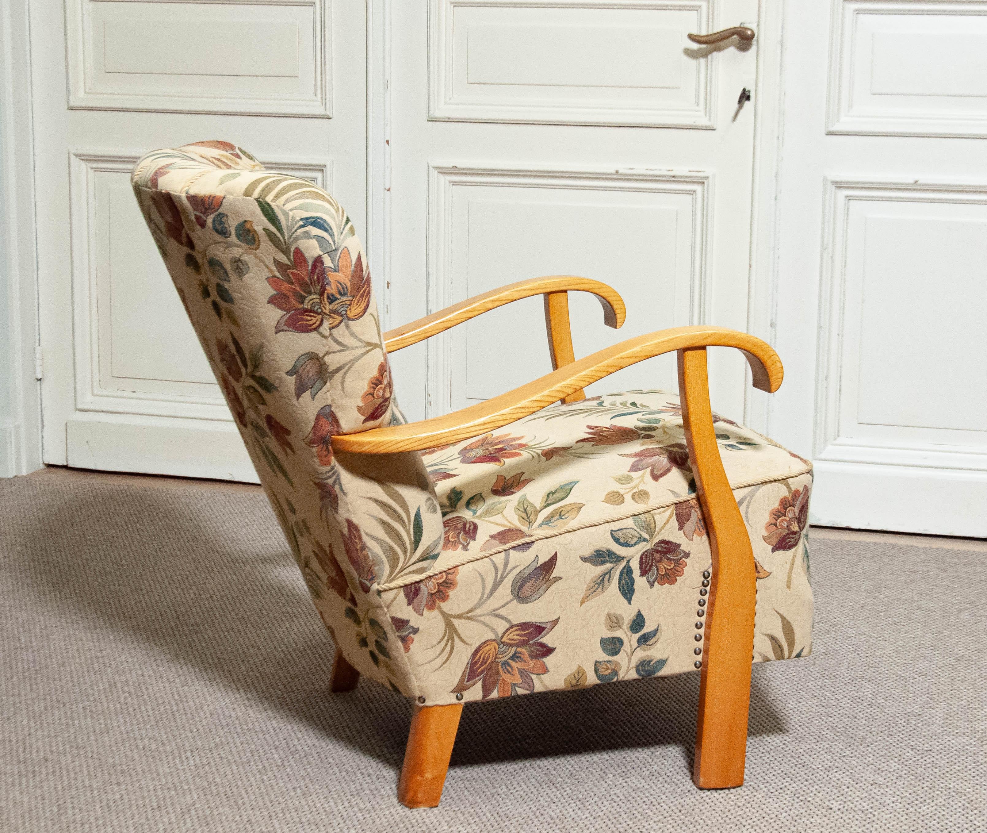 1940er Ulmen-Sessel Schweden (Jacquard) im Angebot