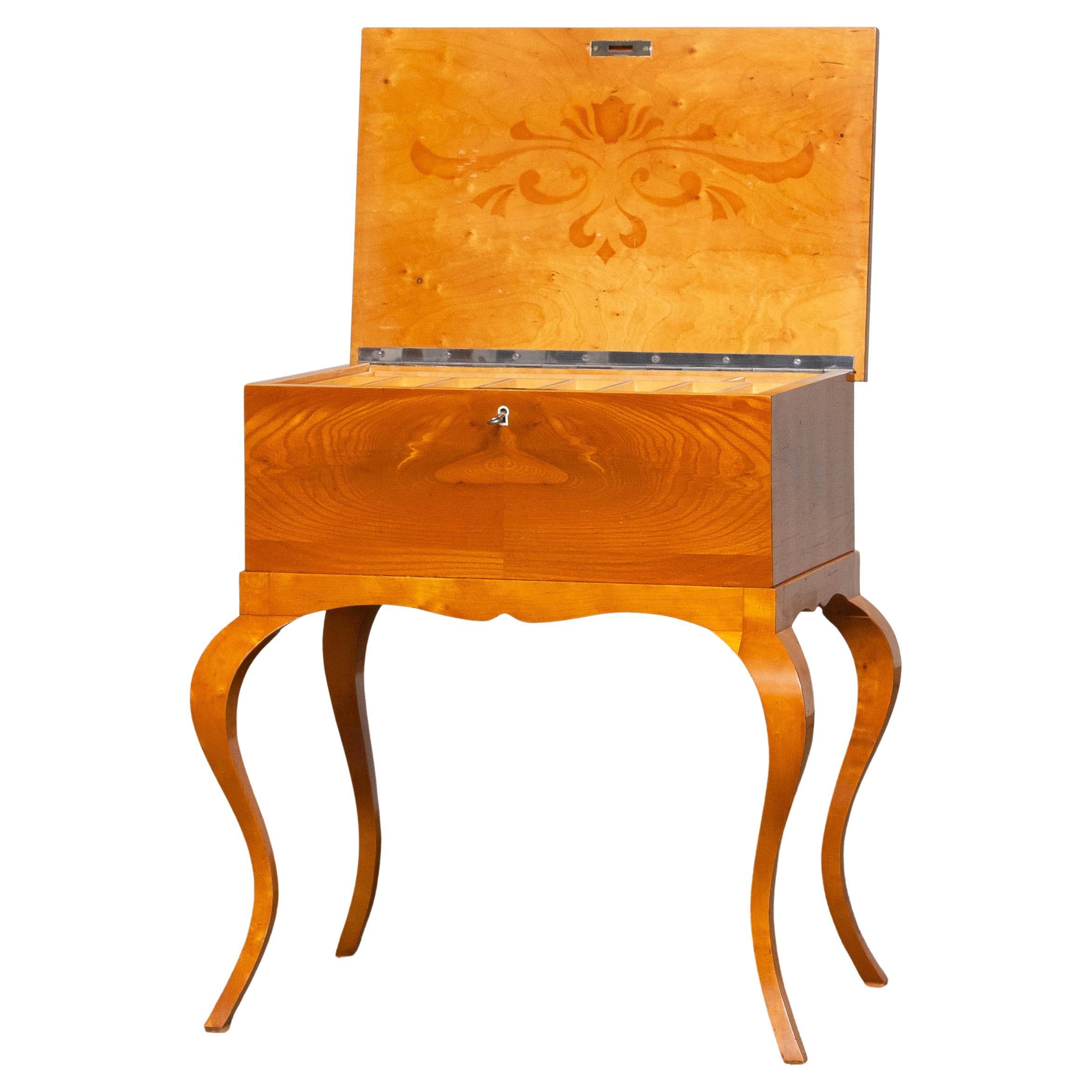 1940's, Elm Sewing Box Table, Sweden