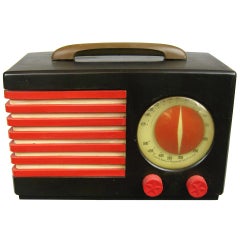 1940s Emerson Blue, White and Red Patriot Catalin or Bakelite Tube Radio